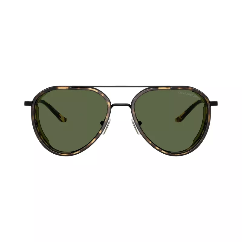 Emporio Armani pánske slnečné okuliare obdĺžnikové EA2163-300171 čierne/sivé 56 mm