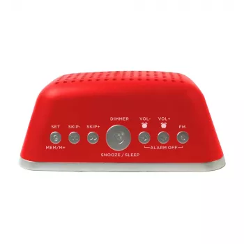 AIWA CRU-19RD červené rádiobudík s FM/AM tunerom, dvojité budenie, Snooze, Sleep-Timer, LED displej, záložná batéria