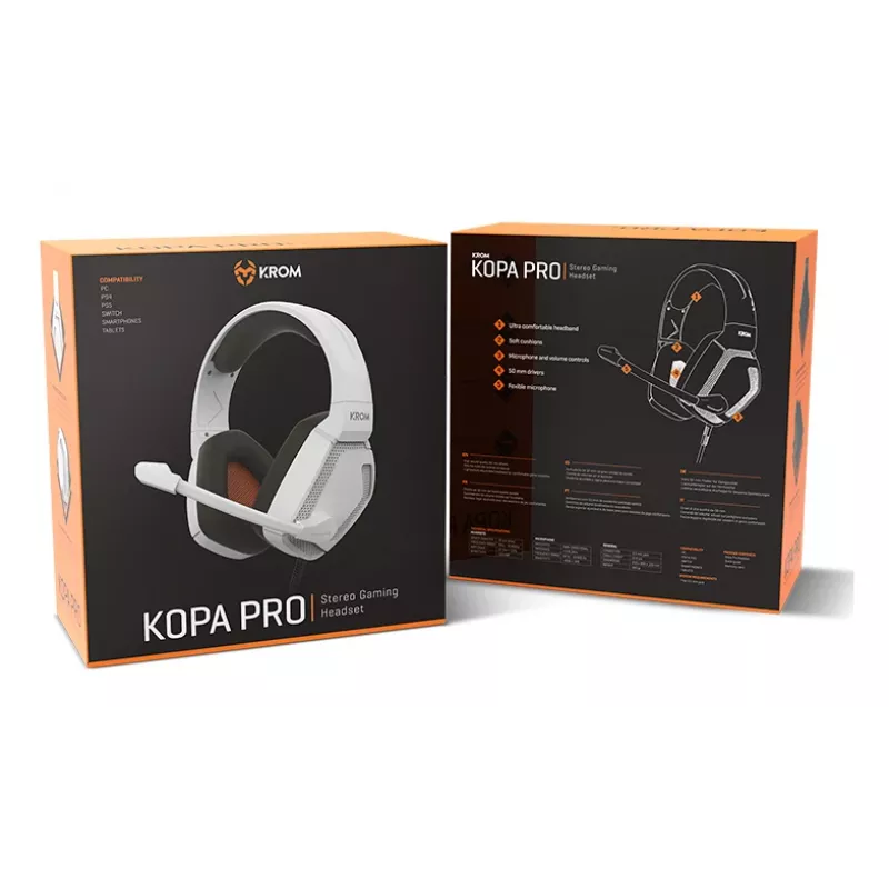 KROM KOPA PRO káblový herný headset biely NXKROMKOPAPROWH