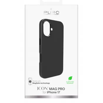 PURO Icon puzdro pre Apple iPhone 17, kompatibilné s MagSafe, čierne (PUIPC1763ICONMPBLK)