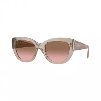 Vogue VO5567S dámske cat-eye slnečné okuliare transparentná ružová / svetlohnedý gradient 52 mm VO5567S299014