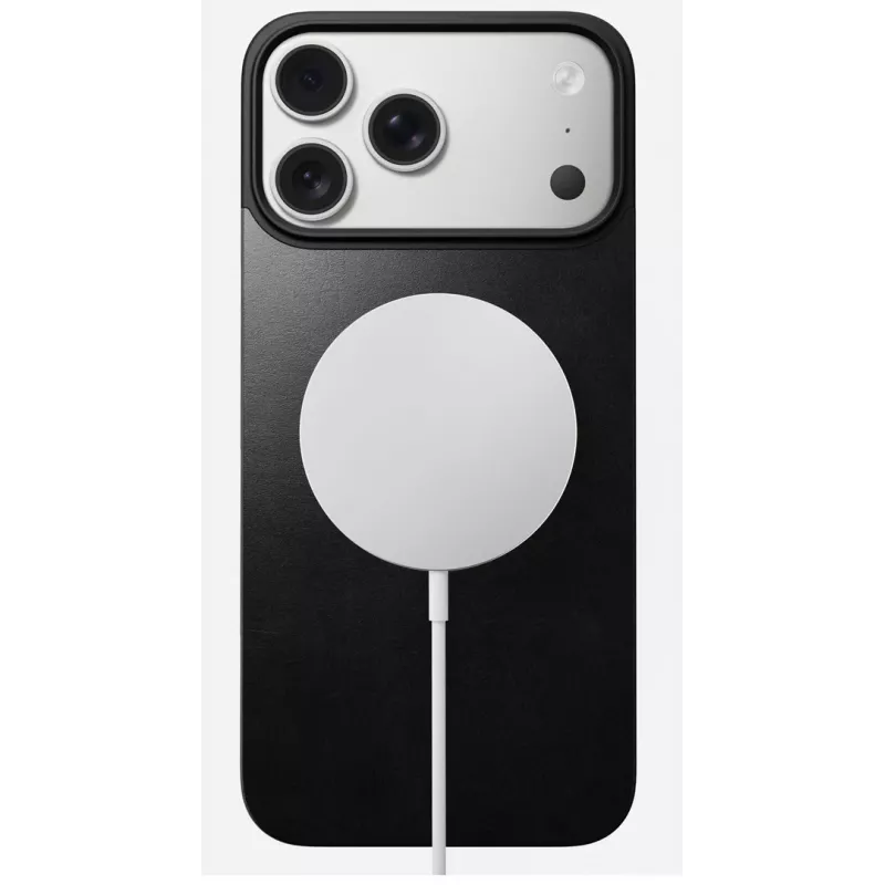 NOMAD Magnetic Leather Back pre iPhone 17 Pro Max MagSafe kompatibilné, Horween koža (čierna)