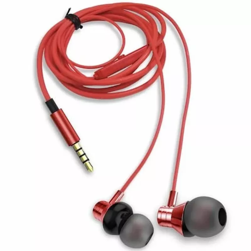 AIWA ESTM-50RD in-ear stereo headset s mikrofónom, červený