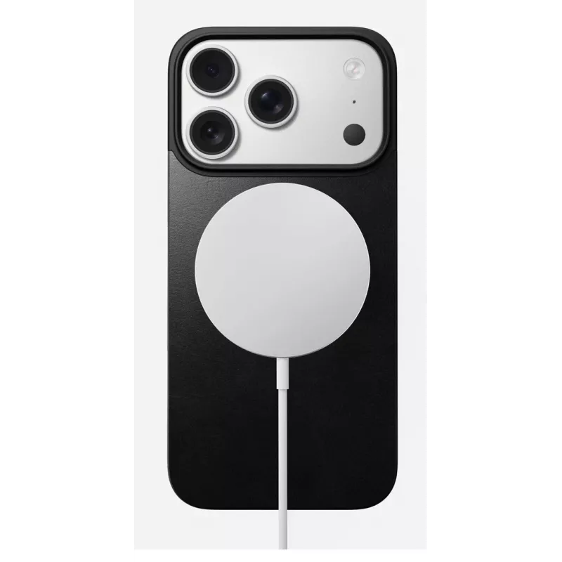 NOMAD Magnetic Leather Back pre iPhone 17 Pro – kompatibilné s MagSafe, Horween koža, čierna