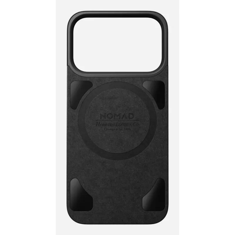 NOMAD Magnetic Leather Back pre iPhone 17 Pro – kompatibilné s MagSafe, Horween koža, čierna