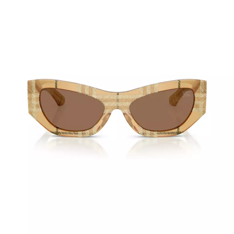 Burberry dámske BE4450U415773 hranaté slnečné okuliare, Havana/hnedá gradient, 54 mm