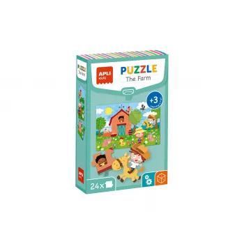 AGIPA vzdelávacie puzzle Farma, 24 dielov, kartónová krabica, 152 mm dĺžka 18746