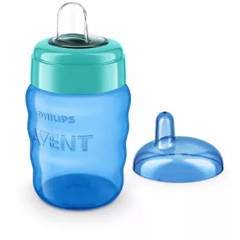Philips AVENT Easy Sip tréningový hrnček, 9M+, 260 ml, silikónový výpust, modrý