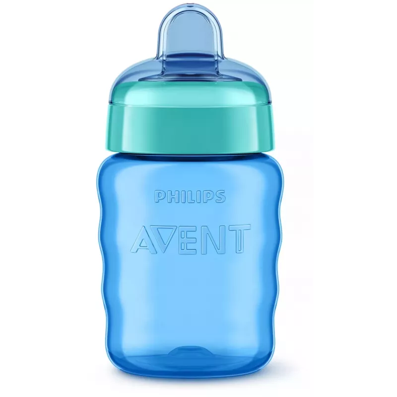 Philips AVENT Easy Sip tréningový hrnček, 9M+, 260 ml, silikónový výpust, modrý