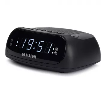 AIWA CR-09J FM hodinkové rádio s duálnym budíkom, LED displej, čierne