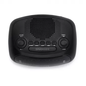 AIWA CR-09J FM hodinkové rádio s duálnym budíkom, LED displej, čierne