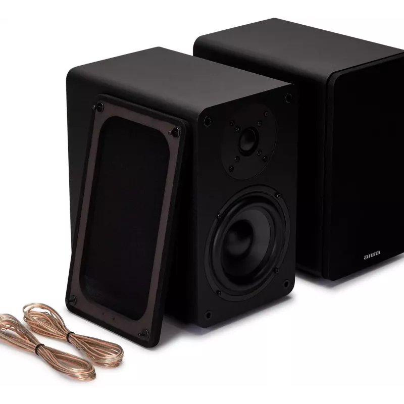 AIWA Hi-Fi 2.0 aktívne regálové reproduktory 2x70W RMS, čierne