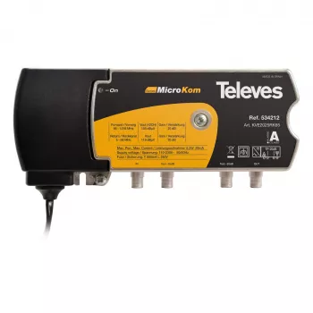 Televes KVE2025RK65 širokopásmový zosilňovač 20/25dB so spätným kanálom 5-65MHz 20dB (534212)