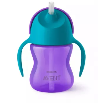 Philips Avent fľaša s ohybným slamkom 200 ml, 9m+, fialová