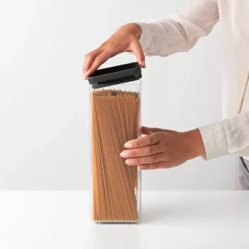 Brabantia hranatá nádoba na potraviny 2,5L tmavosivá