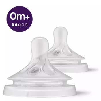 Philips Avent Natural Response cumlík na detskú fľašu, pomalý tok mlieka, 0M+, balenie 2 ks, silikón