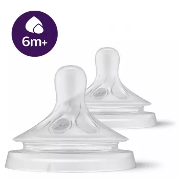 Philips AVENT Natural Response silikónový cumlík pre bábätká na hustú stravu, 6M+, balenie 2 ks