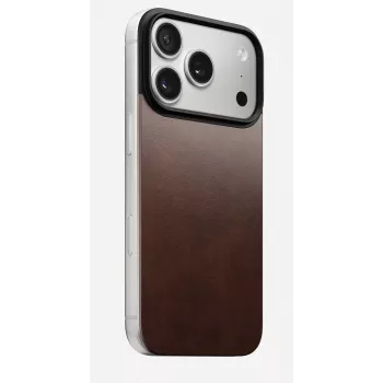 NOMAD Magnetic Leather Back pre iPhone 17 Pro kompatibilné s MagSafe Horween koža Rustic Brown