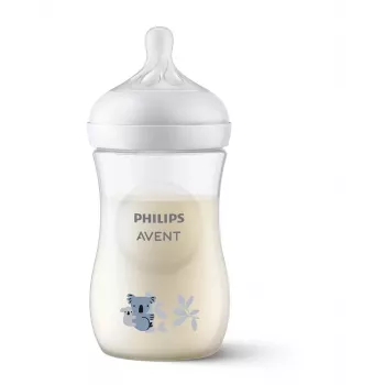 Philips Avent Natural Response Koala detská fľaša 260 ml s cumlíkom Medium-Flow, 1M+