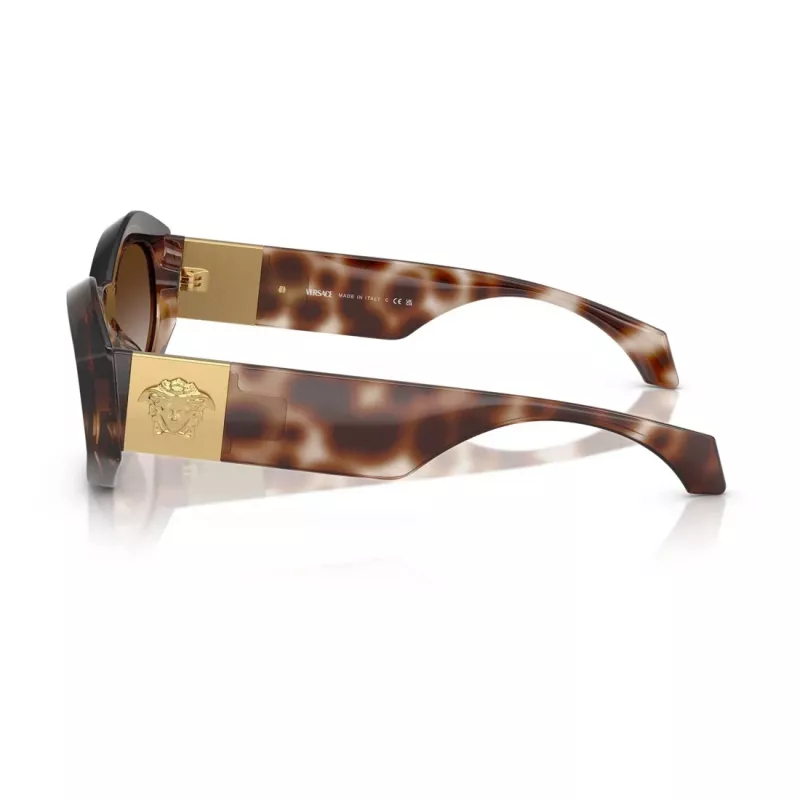 Versace VE4466U pánske slnečné okuliare, hranaté, acetát, čierny rám, sivé sklá, 54mm VE4466U54613B