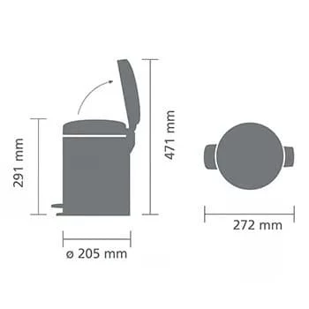 Brabantia NewIcon 5L pedálový odpadkový kôš Brilliant Steel