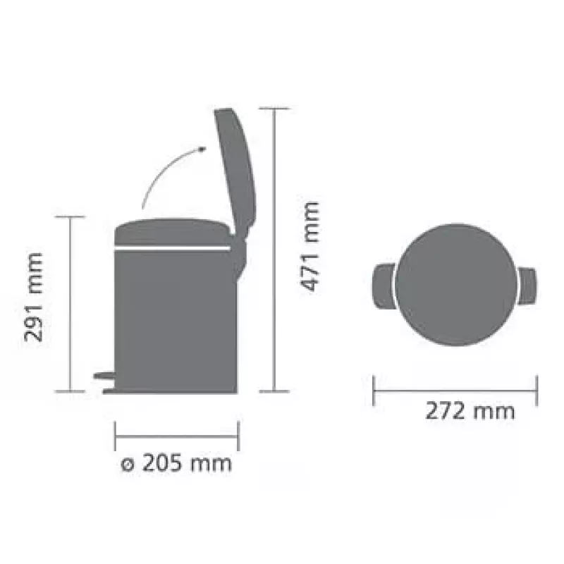 Brabantia NewIcon 5L pedálový odpadkový kôš Brilliant Steel