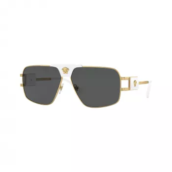 Versace VE2251-147187 pánske pilotné slnečné okuliare, gunmetal rám, sivé sklá, 63/12/145 mm