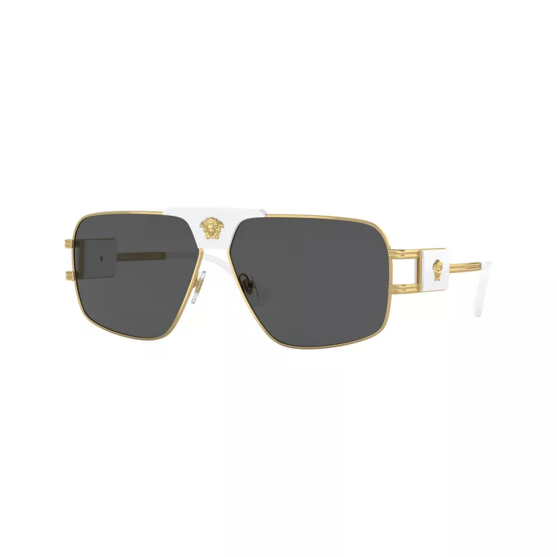 Versace VE2251-147187 pánske pilotné slnečné okuliare, gunmetal rám, sivé sklá, 63/12/145 mm