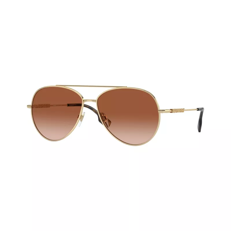 Burberry BE3147-110913 dámske slnečné okuliare cat-eye, bledozlatý rám, hnedé gradientové sklá, 58 mm
