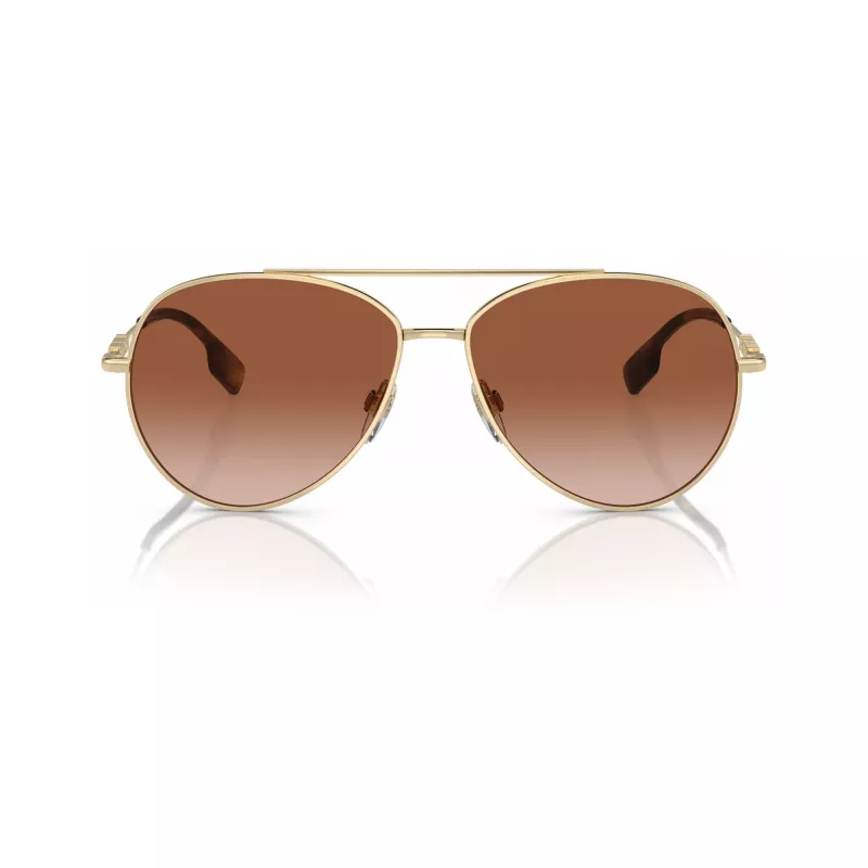 Burberry BE3147-110913 dámske slnečné okuliare cat-eye, bledozlatý rám, hnedé gradientové sklá, 58 mm