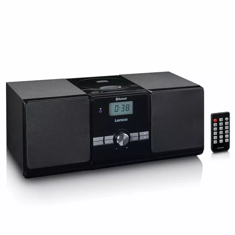 Lenco MC-030BK mikro hudobný systém s Bluetooth, CD, UKW rádiom, USB, AUX, čierny