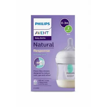 Philips Avent Natural Response anti-koliková detská fľaša s AirFree ventilom, 125 ml, Newborn Flow 1, 0m+