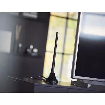 PHILIPS SDV5100/12 izbová televízna anténa so zosilnením 18 dB, UHF/VHF/FM, čierna