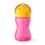 Philips Avent fľaša so slamkou s flexibilnou slamkou, 300 ml, 12m+, ružová