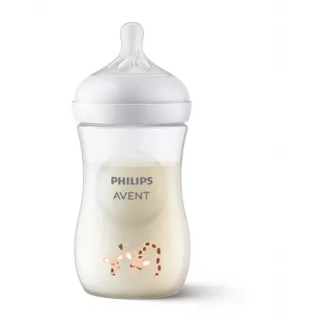 Philips Avent Natural Response žirafia dojčenská fľaša 260 ml, stredný cumlík, 1m+