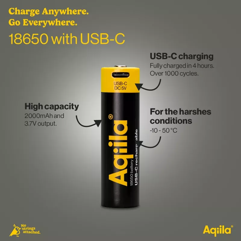 AQIILA AQ18018650398C1 Nabíjateľná NiMH batéria USB-C, 1,2 V, 1 ks