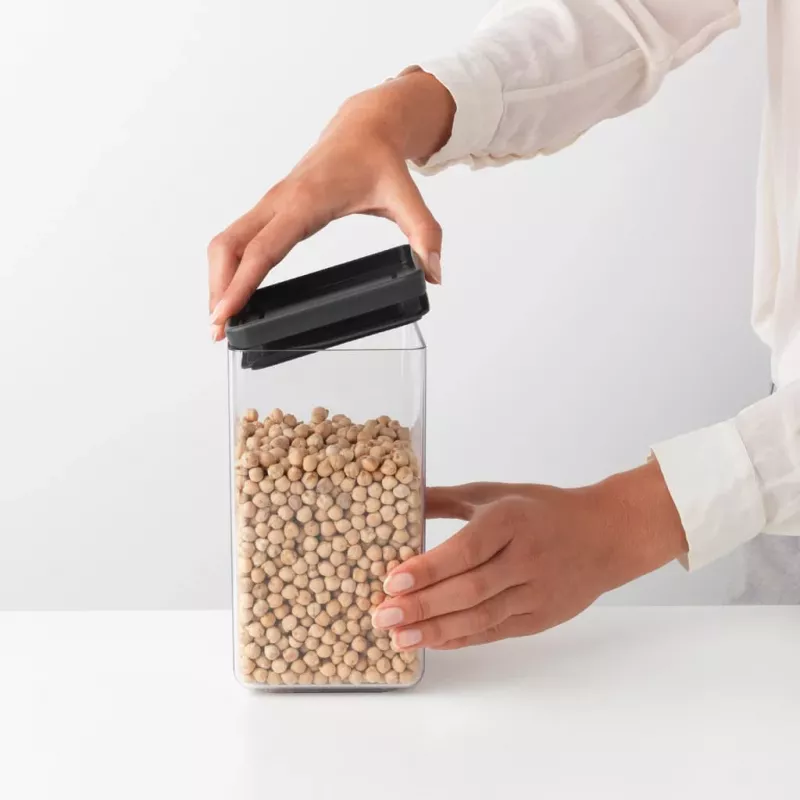 Brabantia Make & Take obdĺžniková nádoba na potraviny 1,6 L tmavosivá