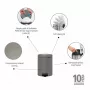 Brabantia NewIcon 5L pedálový kôš na odpad, Mineral Concrete Grey