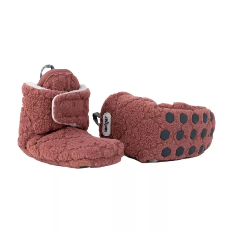 Lodger Slipper Folklore Fleece detské papuče, 6-12 mesiacov, Rosewood