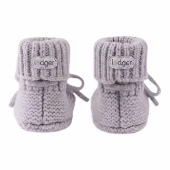 Lodger Slipper Merino Wool detské capáčiky, Stone, 0-6 mesiacov