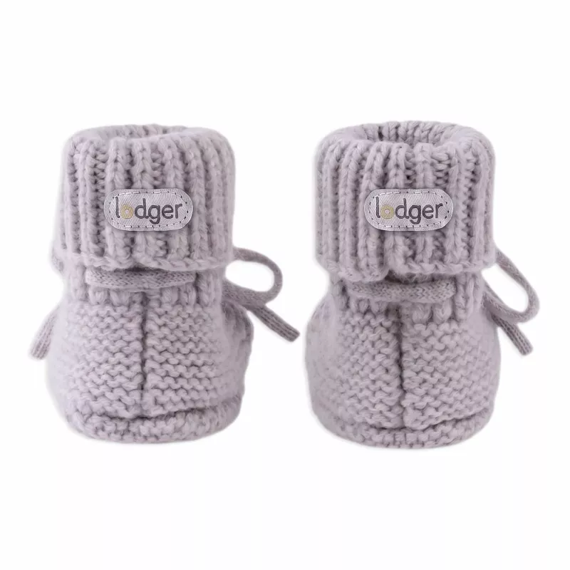 Lodger Slipper Merino Wool detské capáčiky, Stone, 0-6 mesiacov