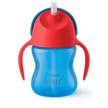 Philips AVENT pohár so slamkou s flexibilnou slamkou, 200 ml, 9m+, modrý