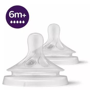 Philips Avent Natural Response silikónová cumlík, veľmi rýchly prietok mlieka, 6m+, balenie 2 ks