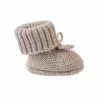 Lodger Slipper Folklore merino-vlnené detské topánky, béžová, 0-6 mesiacov