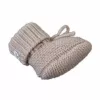 Lodger Slipper Folklore merino-vlnené detské topánky, béžová, 0-6 mesiacov