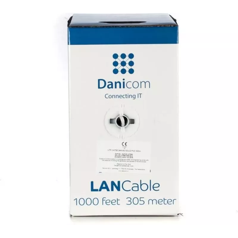 DSIT DANICOM CAT5E UTP 305m plný vodič LSZH (Eca) kábel DC-UTP5E-305S-ECA