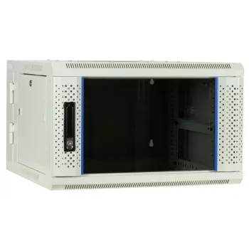 DSIT 6U nástenný serverový rozvádzač so sklenenými dverami, biely, 600x600x368 mm DS6606W-DOUBLE