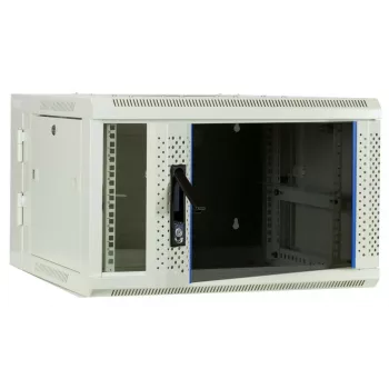 DSIT 6U nástenný serverový rozvádzač so sklenenými dverami, biely, 600x600x368 mm DS6606W-DOUBLE