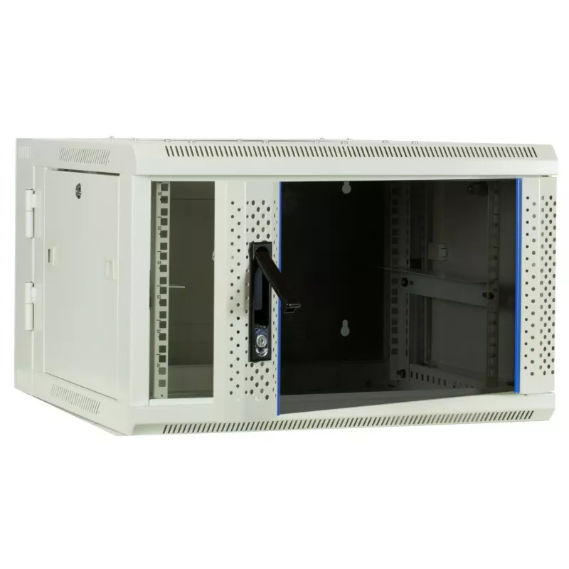 DSIT 6U nástenný serverový rozvádzač so sklenenými dverami, biely, 600x600x368 mm DS6606W-DOUBLE