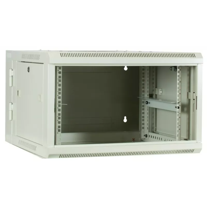 DSIT 6U nástenný serverový rozvádzač so sklenenými dverami, biely, 600x600x368 mm DS6606W-DOUBLE